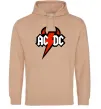 Мужская толстовка (худи) AC/DC блискавка з рогами Песочный Мужская толстовка (худи) AC/DC блискавка з рогами Песочный фото