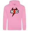 Женская толстовка (худи) AC/DC блискавка з рогами Розовый фото