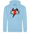 Женская толстовка (худи) AC/DC блискавка з рогами Голубой фото
