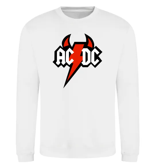 Свитшот AC/DC блискавка з рогами Белый фото