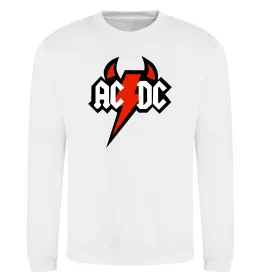 Свитшот AC/DC блискавка з рогами Белый фото