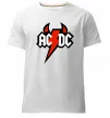 Чоловіча преміум футболка AC/DC блискавка з рогами Білий фото