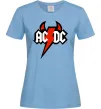 Женская футболка AC/DC блискавка з рогами Голубой Женская футболка AC/DC блискавка з рогами Голубой фото