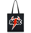 Еко-сумка AC/DC блискавка з рогами Чорний фото
