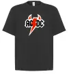Футболка Оверсайз AC/DC блискавка з рогами Черный фото