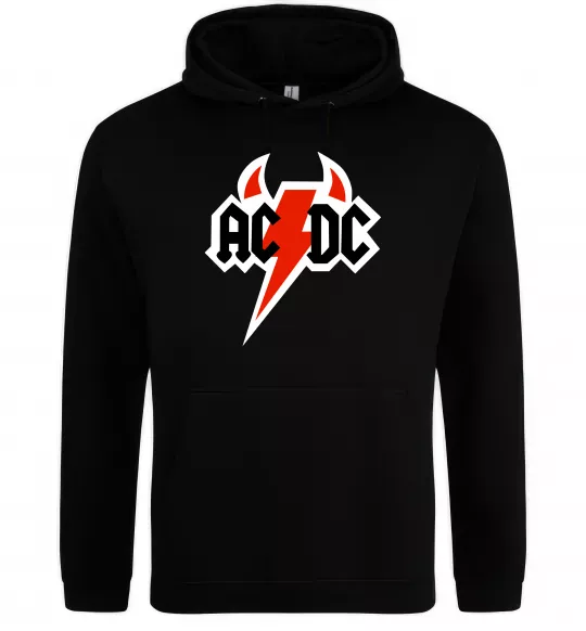 Жіноча толстовка (худі) AC/DC блискавка з рогами Чорний фото