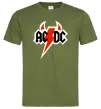 Мужская футболка AC/DC блискавка з рогами Оливковый фото