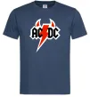 Мужская футболка AC/DC блискавка з рогами Темно-синий фото