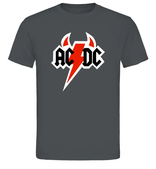 Мужская футболка AC/DC блискавка з рогами Графит фото
