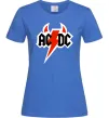 Женская футболка AC/DC блискавка з рогами Ярко-синий Женская футболка AC/DC блискавка з рогами Ярко-синий фото
