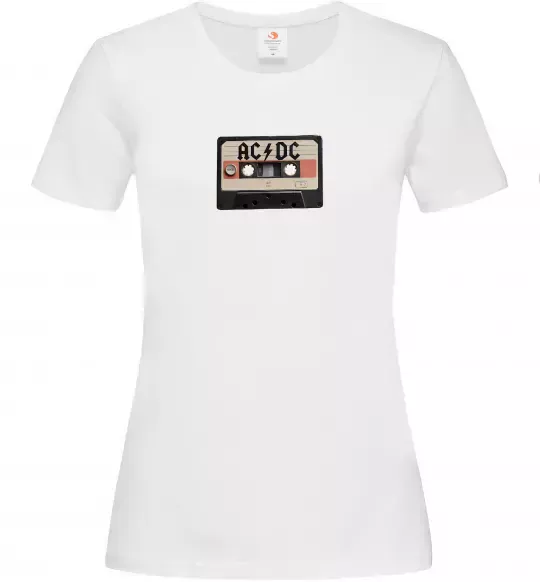 Жіноча футболка AC/DC Casette Білий фото