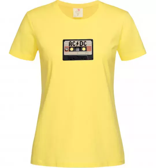 Жіноча футболка AC/DC Casette Лимонний фото