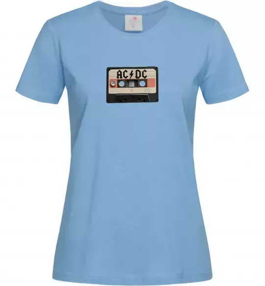 Жіноча футболка AC/DC Casette Блакитний фото