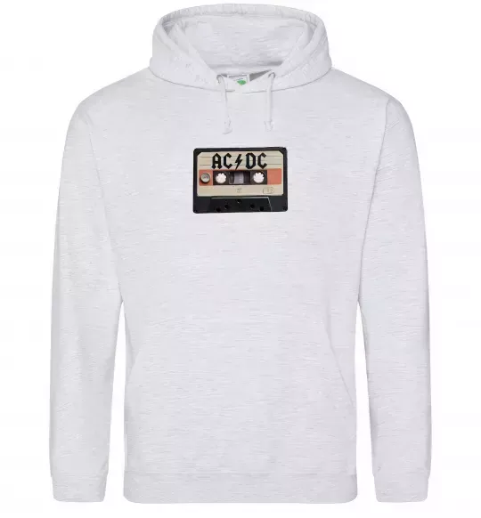 Женская толстовка (худи) AC/DC Casette Серый меланж фото