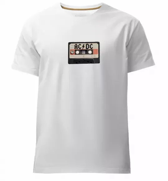 Чоловіча преміум футболка AC/DC Casette Білий фото