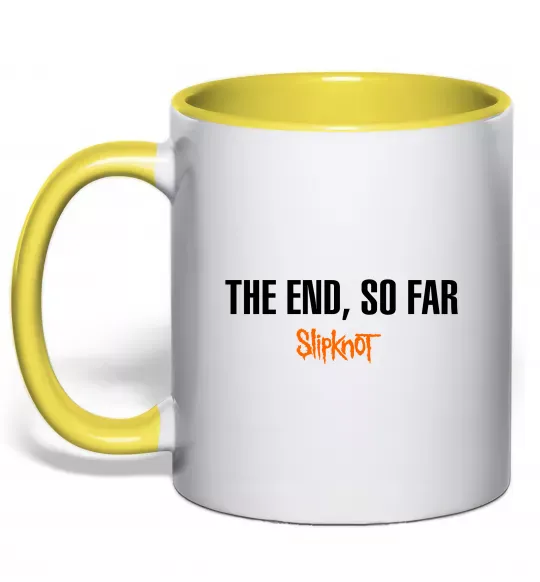 Чашка з кольоровою ручкою Slipknot The end so far Сонячно жовтий фото