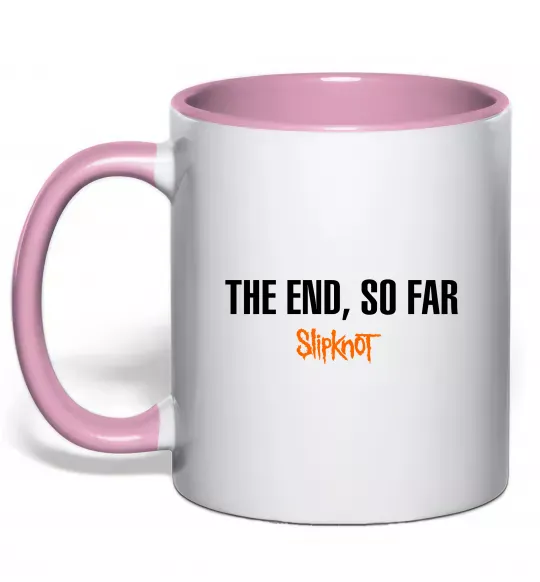Чашка з кольоровою ручкою Slipknot The end so far Ніжно рожевий фото