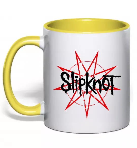 Чашка з кольоровою ручкою Slipknot Сонячно жовтий фото