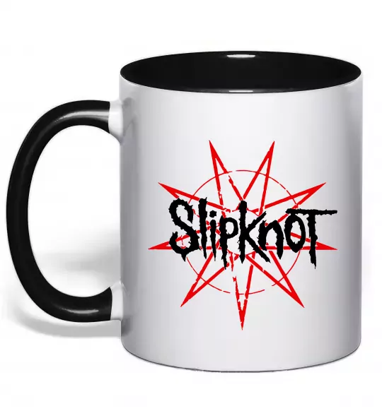 Чашка з кольоровою ручкою Slipknot Чорний фото