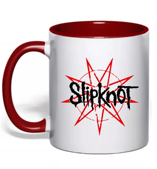 Чашка з кольоровою ручкою Slipknot Червоний фото