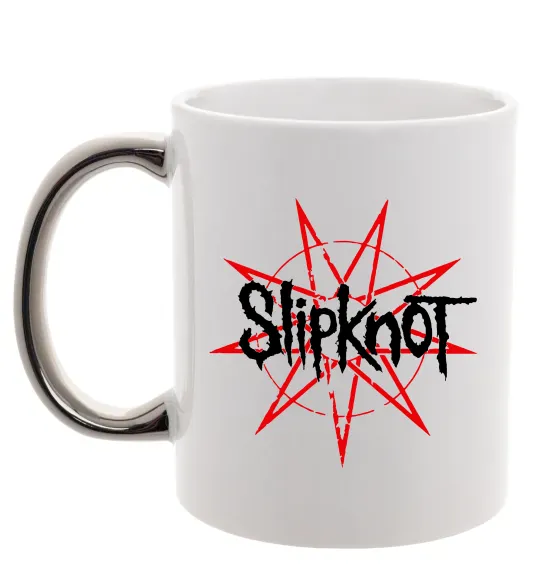 Чашка з кольоровою ручкою Slipknot Срібло фото