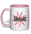 Чашка з кольоровою ручкою Slipknot Ніжно рожевий фото