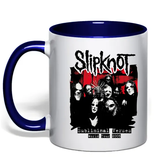 Чашка с цветной ручкой Slipknot Subliminal verses Глубокий темно-синий фото