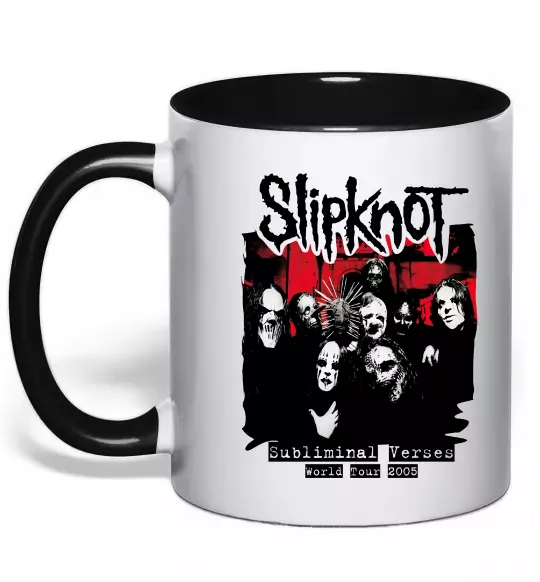 Чашка с цветной ручкой Slipknot Subliminal verses Черный фото