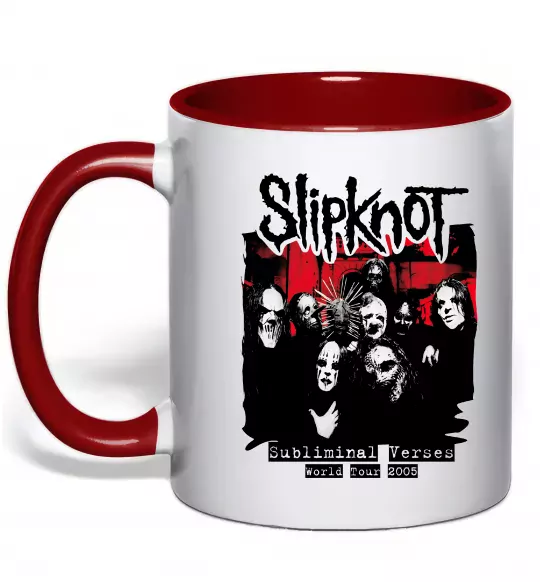 Чашка с цветной ручкой Slipknot Subliminal verses Красный фото