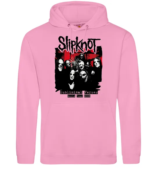 Мужская толстовка (худи) Slipknot Subliminal verses Розовый фото