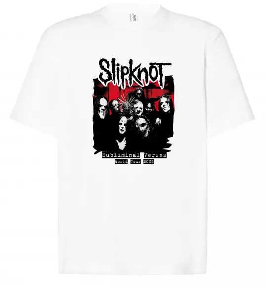 Футболка Оверсайз Slipknot Subliminal verses Белый фото