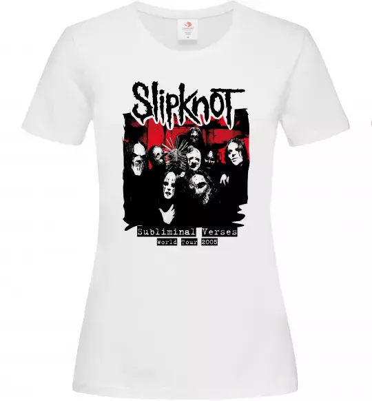 Жіноча футболка Slipknot Subliminal verses Білий фото