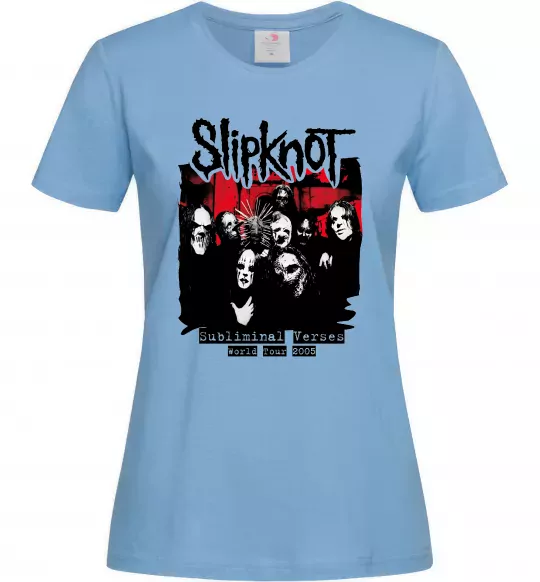 Жіноча футболка Slipknot Subliminal verses Блакитний фото