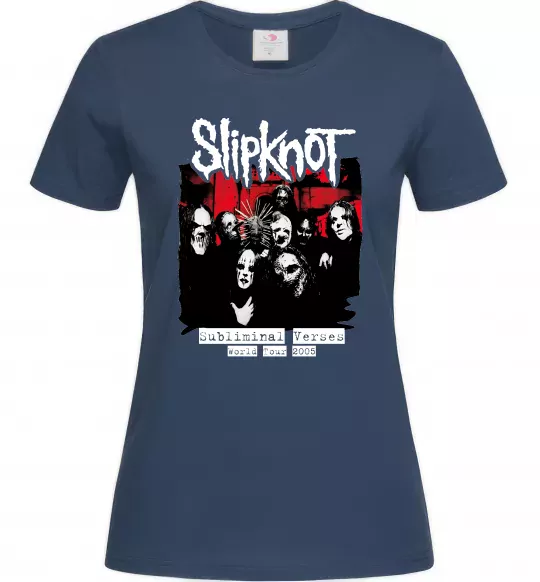 Жіноча футболка Slipknot Subliminal verses Темно-синій фото