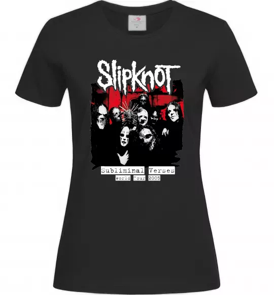 Жіноча футболка Slipknot Subliminal verses Чорний фото