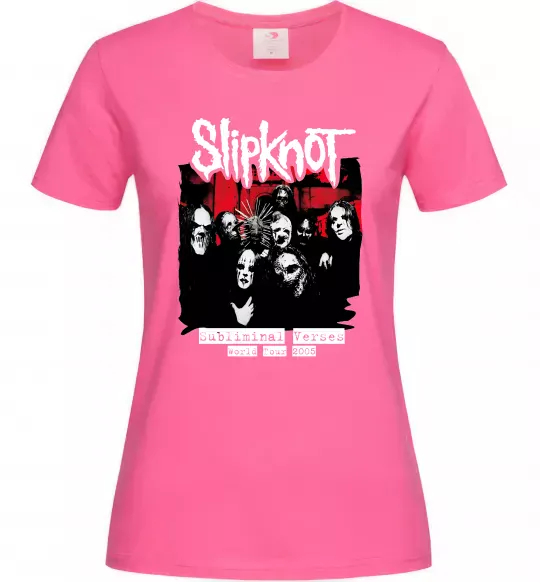Жіноча футболка Slipknot Subliminal verses Яскраво-рожевий фото