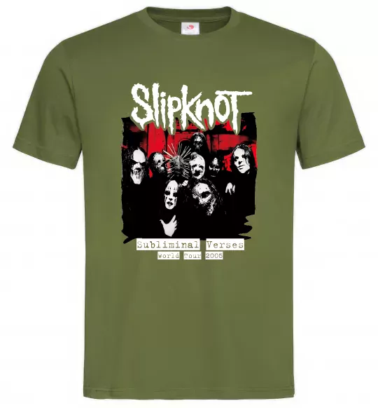 Чоловіча футболка Slipknot Subliminal verses Оливковий фото