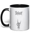 Чашка з кольоровою ручкою Slipknot rock Чорний фото