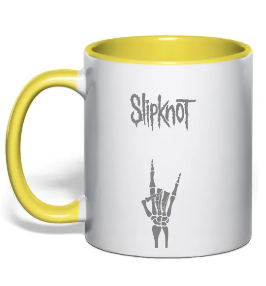 Чашка з кольоровою ручкою Slipknot rock Лимонний фото