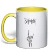 Чашка з кольоровою ручкою Slipknot rock Лимонний фото