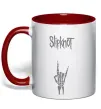 Чашка з кольоровою ручкою Slipknot rock Червоний фото