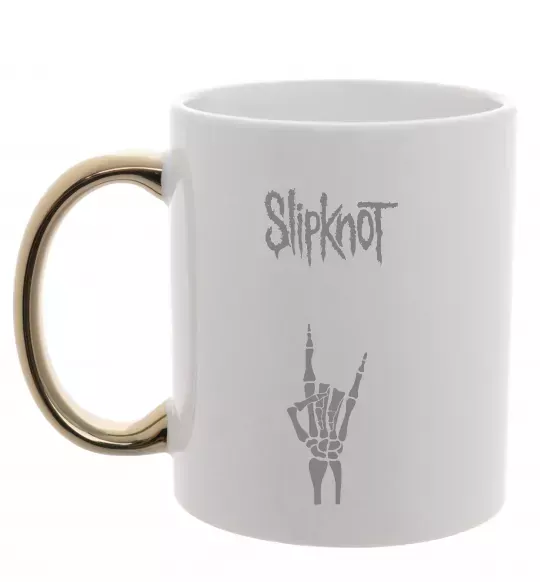Чашка з кольоровою ручкою Slipknot rock Золото фото