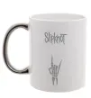 Чашка з кольоровою ручкою Slipknot rock Срібло фото
