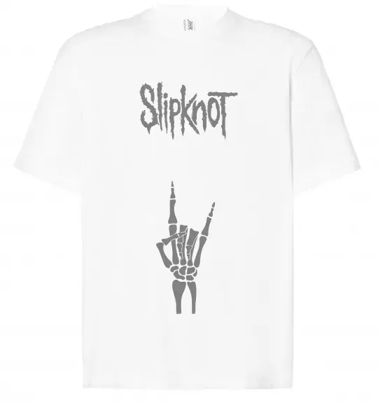 Футболка Оверсайз Slipknot rock Білий фото