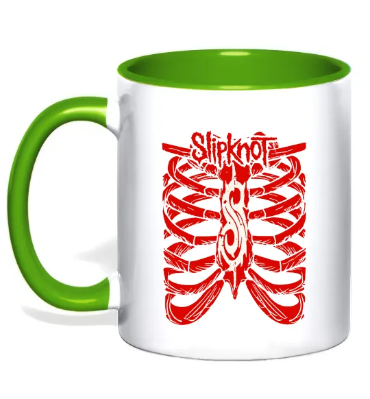 Чашка с цветной ручкой Slipknot ribs Лаймовый фото