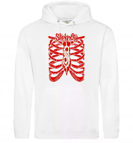 Мужская толстовка (худи) Slipknot ribs Белый фото