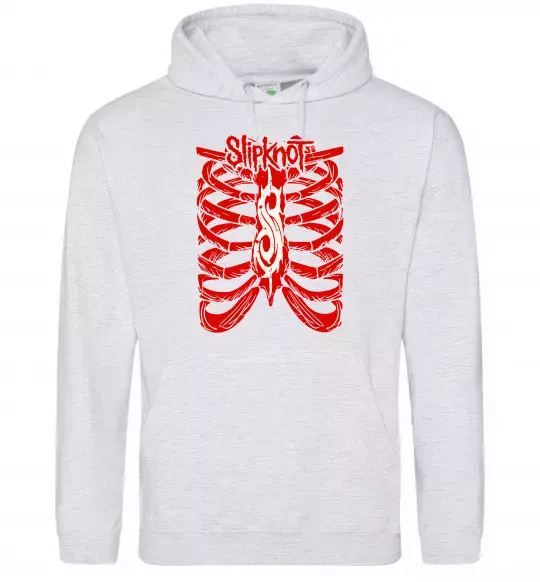 Женская толстовка (худи) Slipknot ribs Серый меланж фото