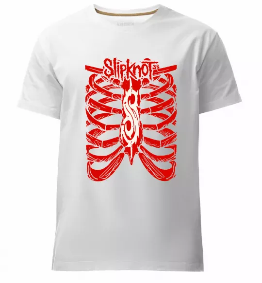 Мужская премиум футболка Slipknot ribs Белый фото