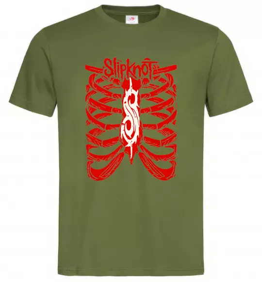 Чоловіча футболка Slipknot ribs Оливковий фото