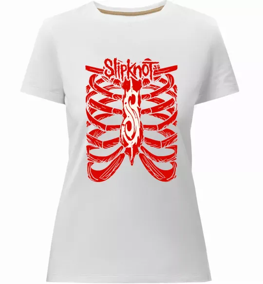 Женская премиум футболка Slipknot ribs Белый фото